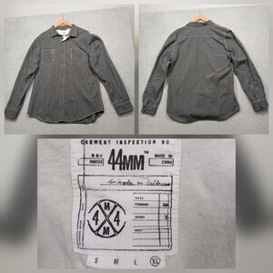 44MM Denim Button-Up Shirt Men's XL Gray Long Sleeve Casual Western Style